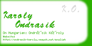 karoly ondrasik business card